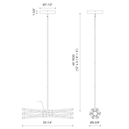 Motif 26-in Linear Pendant