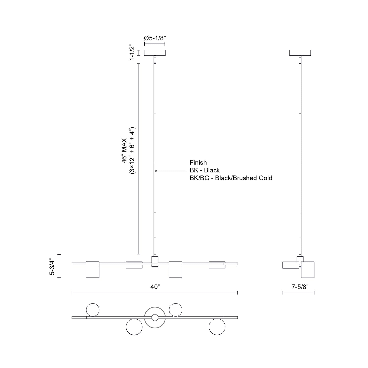 Jayden 40-in Linear Pendant