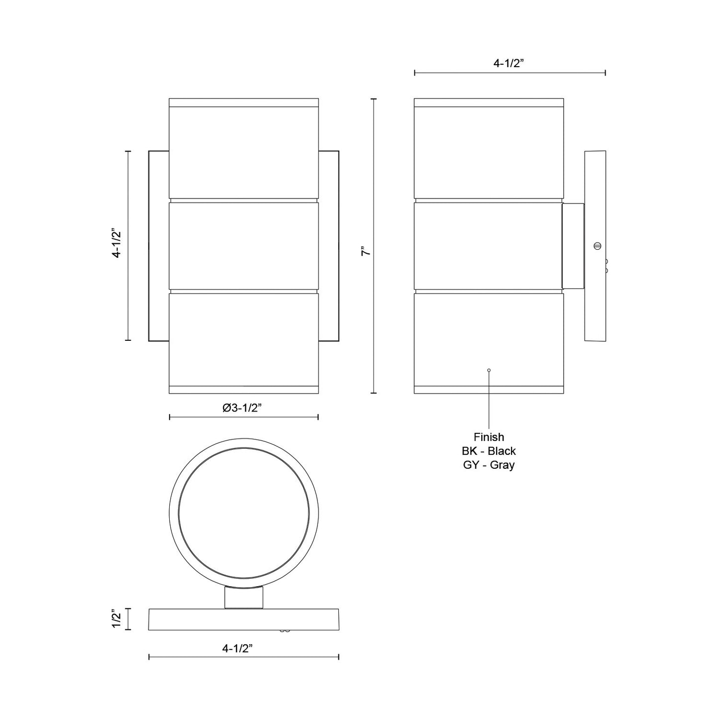 Lund 7-in Exterior Wall Sconce