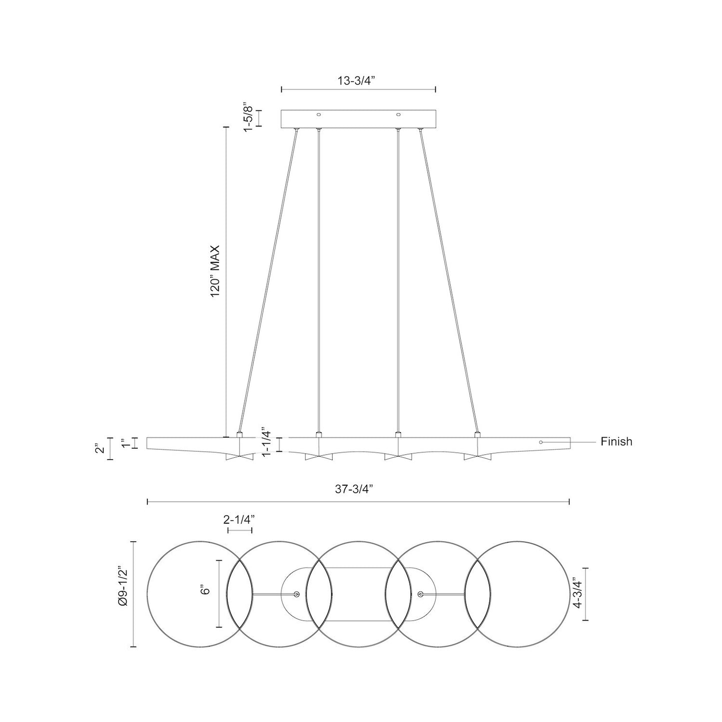 Maestro 38-in Linear Pendant