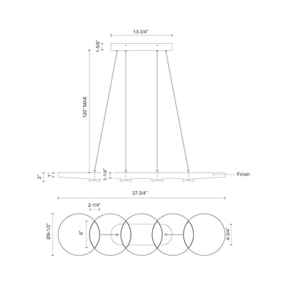 Maestro 38-in Linear Pendant