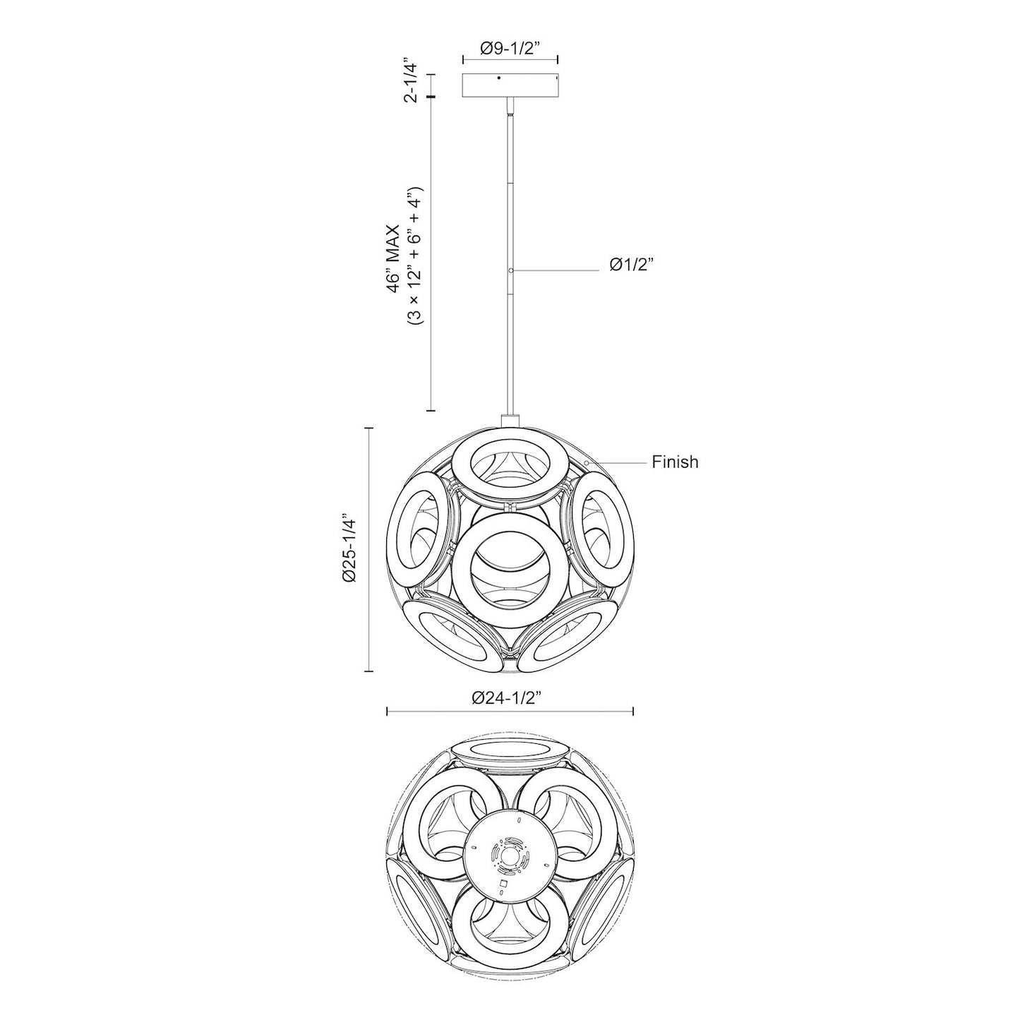 Magellan 25-in Chandelier