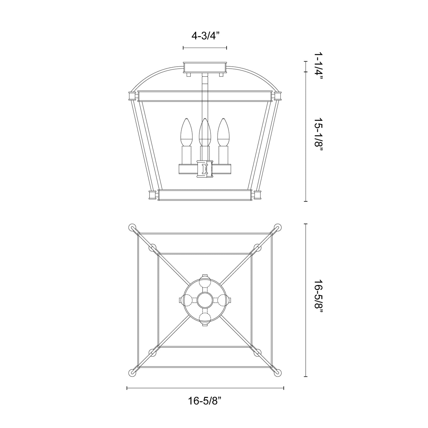 Manor 16-in Semi-Flush Mount