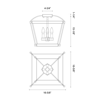 Manor 16-in Semi-Flush Mount