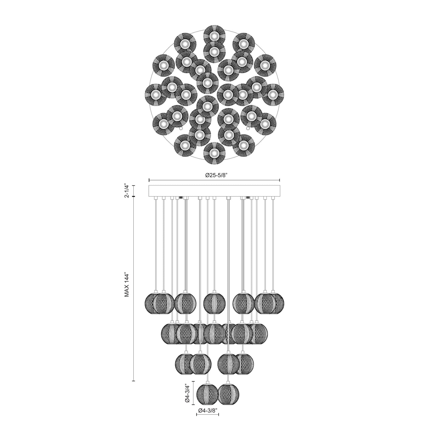 Marni 30 Head Multi Pendant