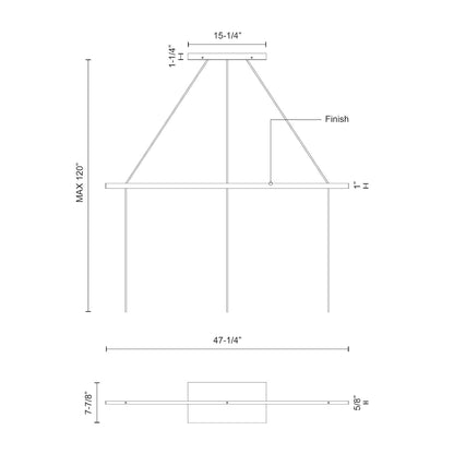 Marquee 47-in Linear Pendant Canopy System