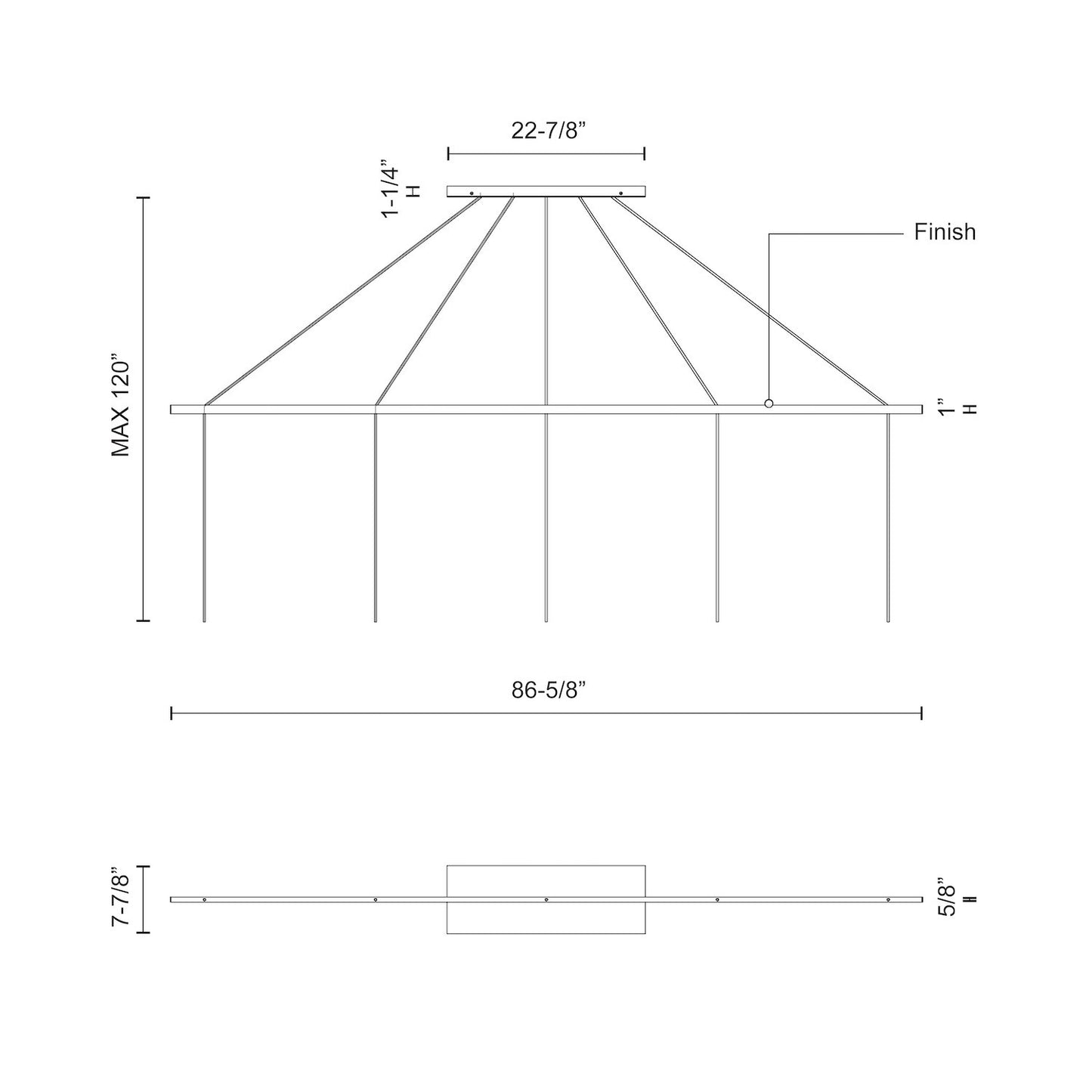 Marquee 86-in Linear Pendant Canopy System