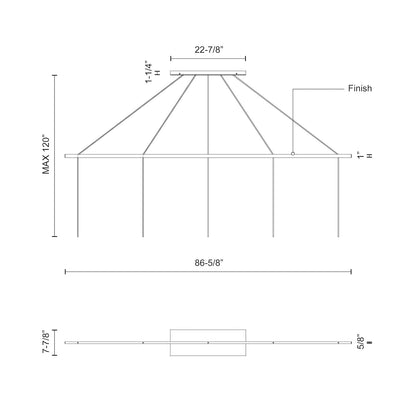 Marquee 86-in Linear Pendant Canopy System