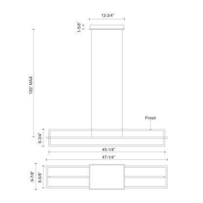 Mondrian 48-in Linear Pendant