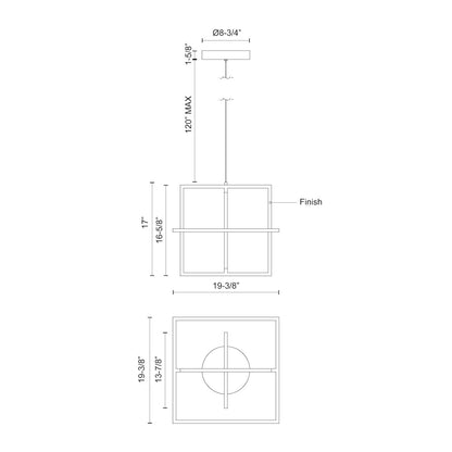 Mondrian 20-in Pendant