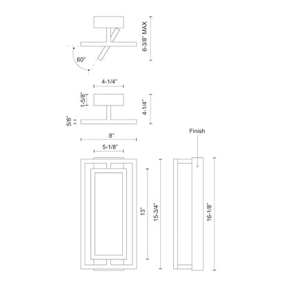 Mondrian 15-in Semi-Flush Mount