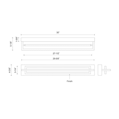 Mondrian 30-in Semi-Flush Mount