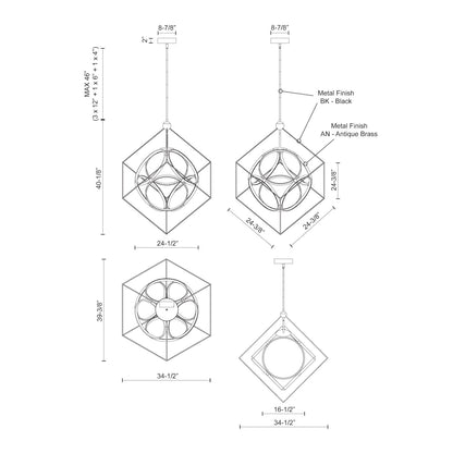 Monza 34-in Chandelier