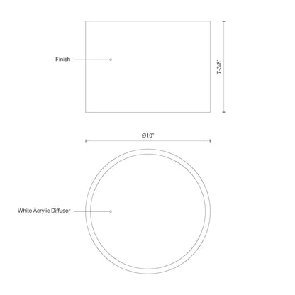 Mousinni 10-in Flush Mount