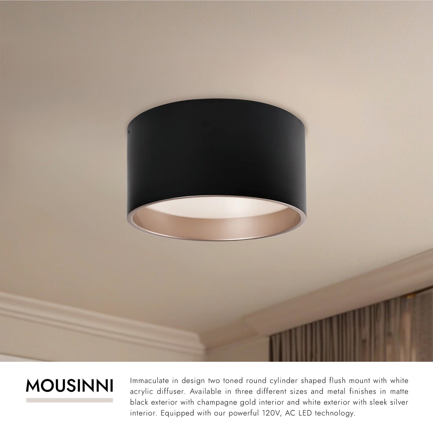 Mousinni 14-in Flush Mount