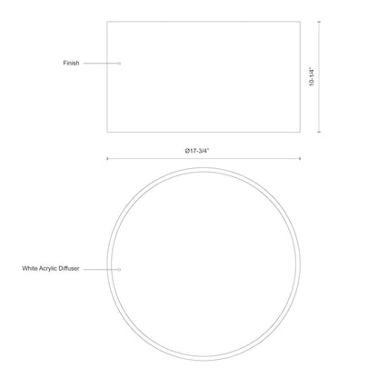 Mousinni 18-in Flush Mount