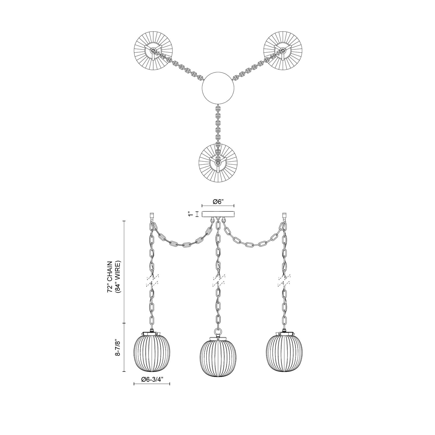 Cherise 7-in Multi Pendant