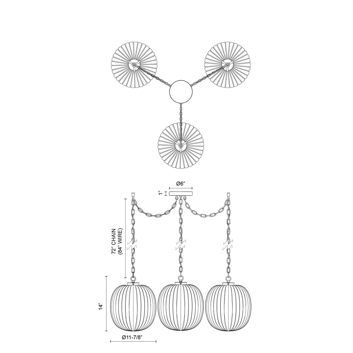 Cherise 12-in Multi Pendant