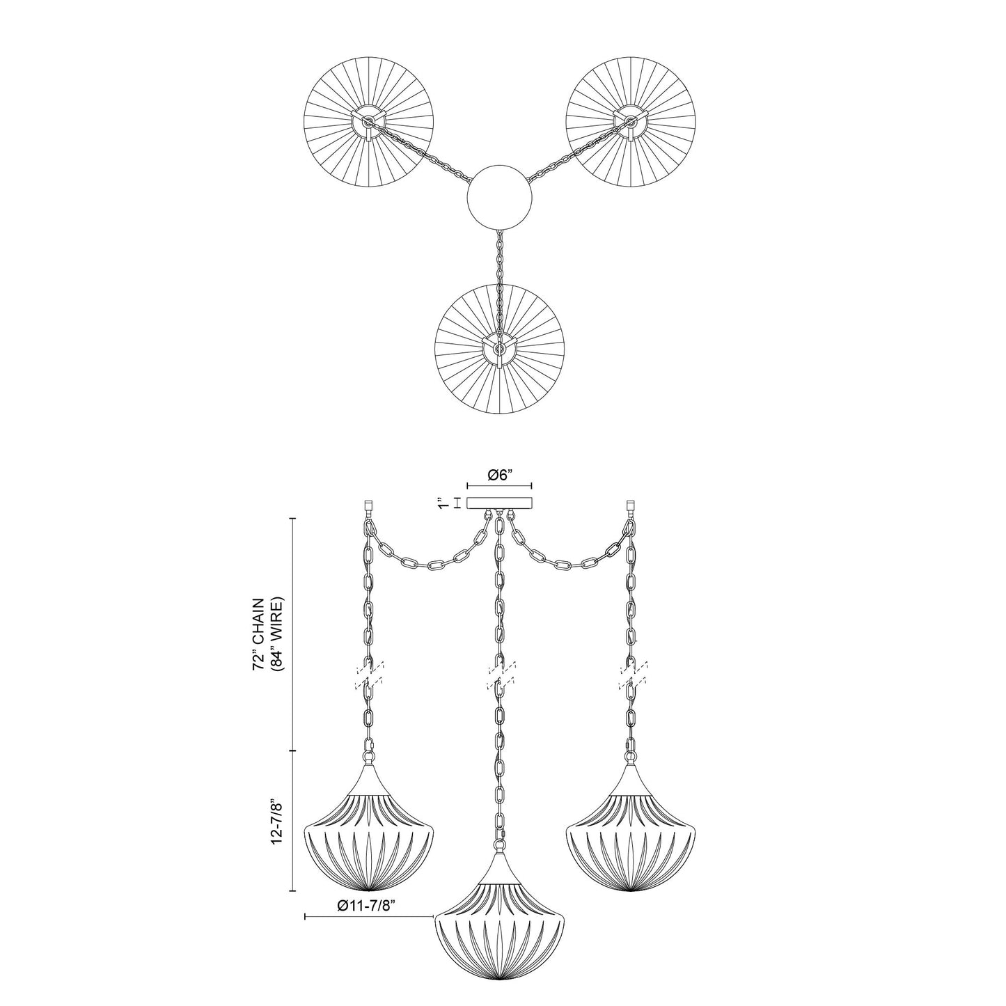 Farrah 12-in Multi Pendant