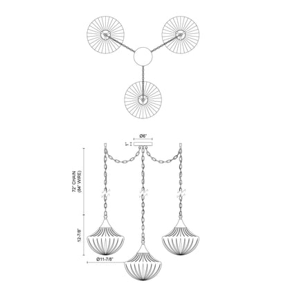 Farrah 12-in Multi Pendant