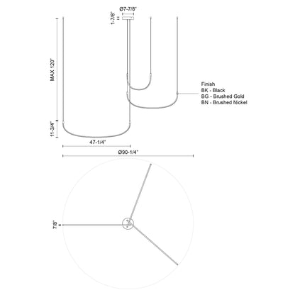 Talis 90-in Multi Pendant