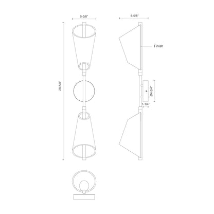 Mulberry 29-in Wall Sconce