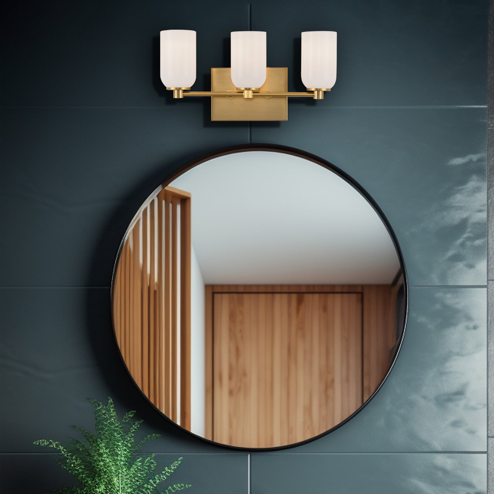 THEBOX基本サイズ　ウォルナット×ライトオーク Nola 18-in Vanity Light – Kuzco Lighting