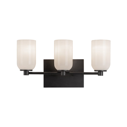 Nola 18-Inch Black and Opal-Glass Vanity Light