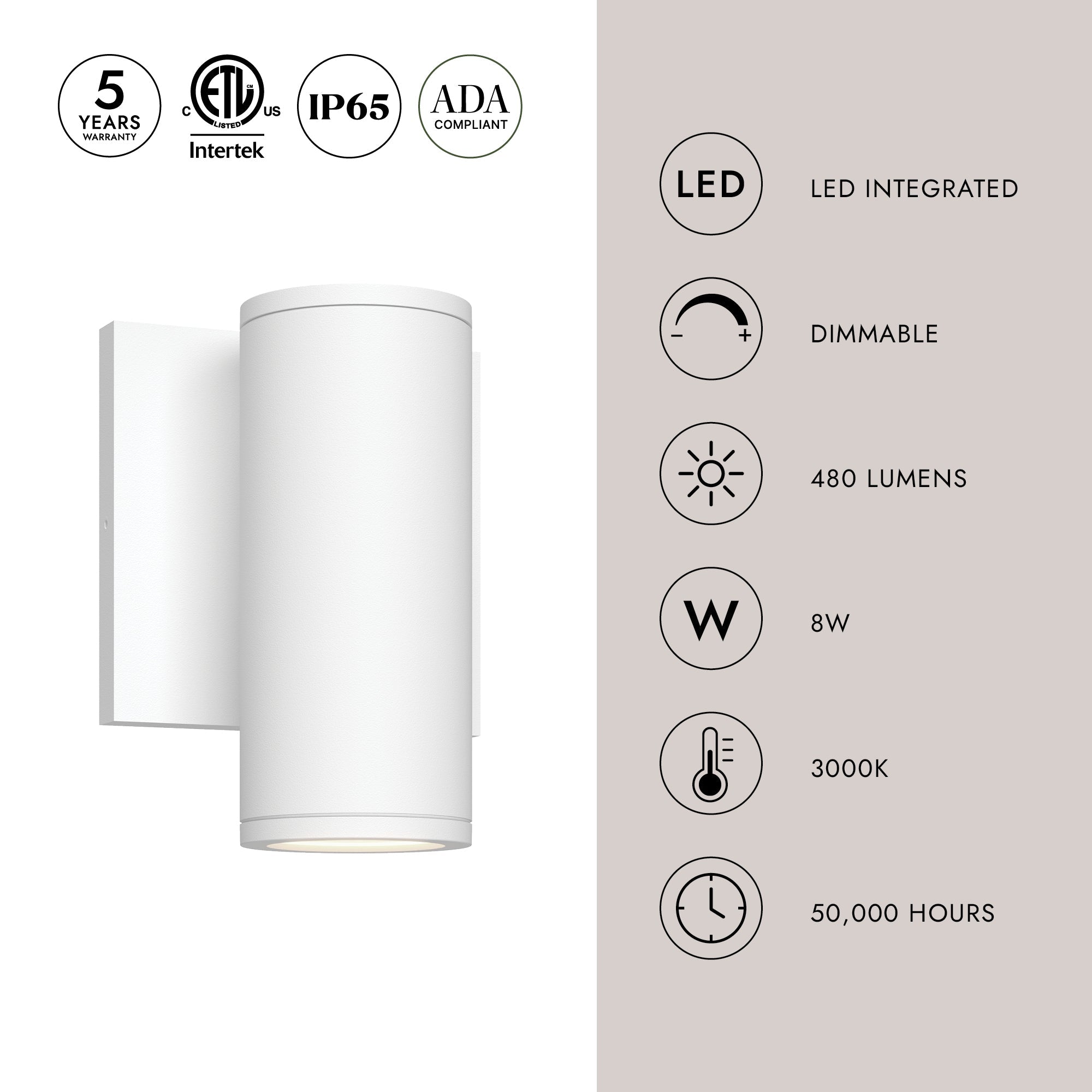 Nordic 6-in (2-in Dia.) Exterior Wall – Kuzco Lighting