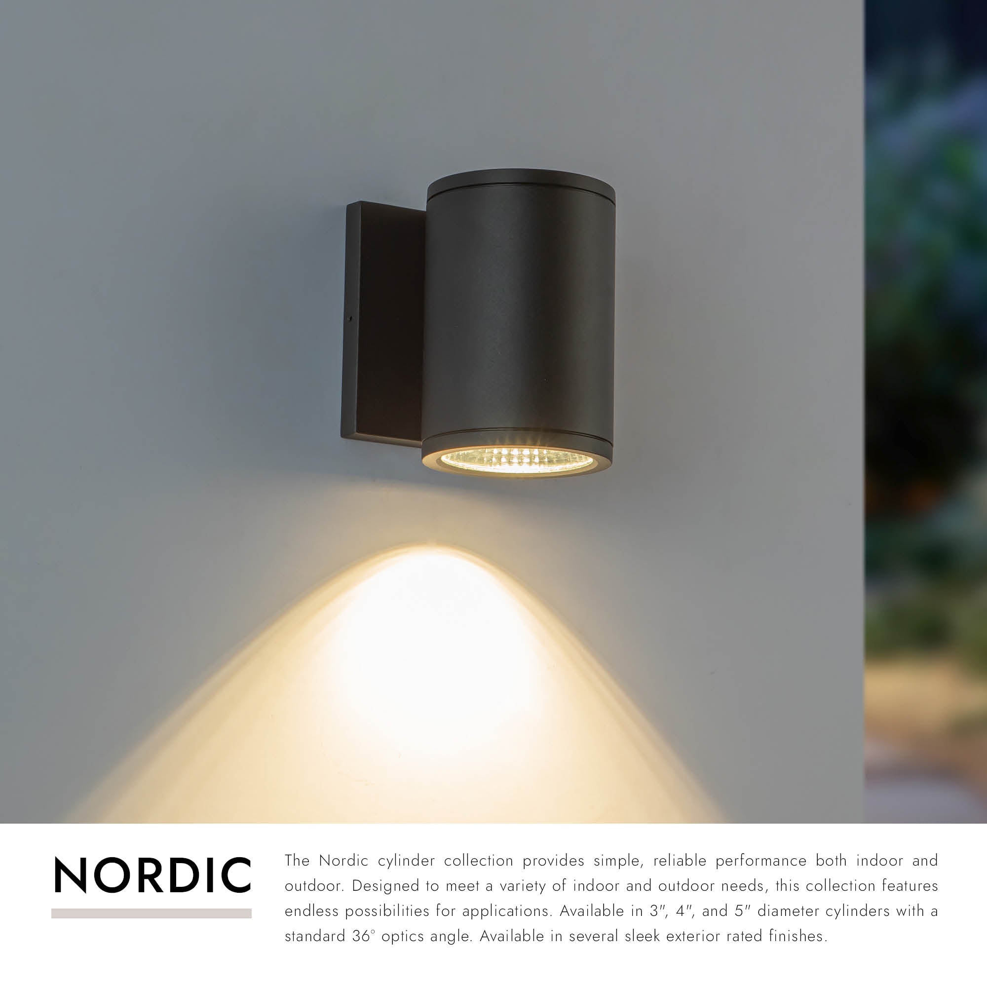Nordic 5-in (3-in Dia.) Exterior Wall – Kuzco Lighting