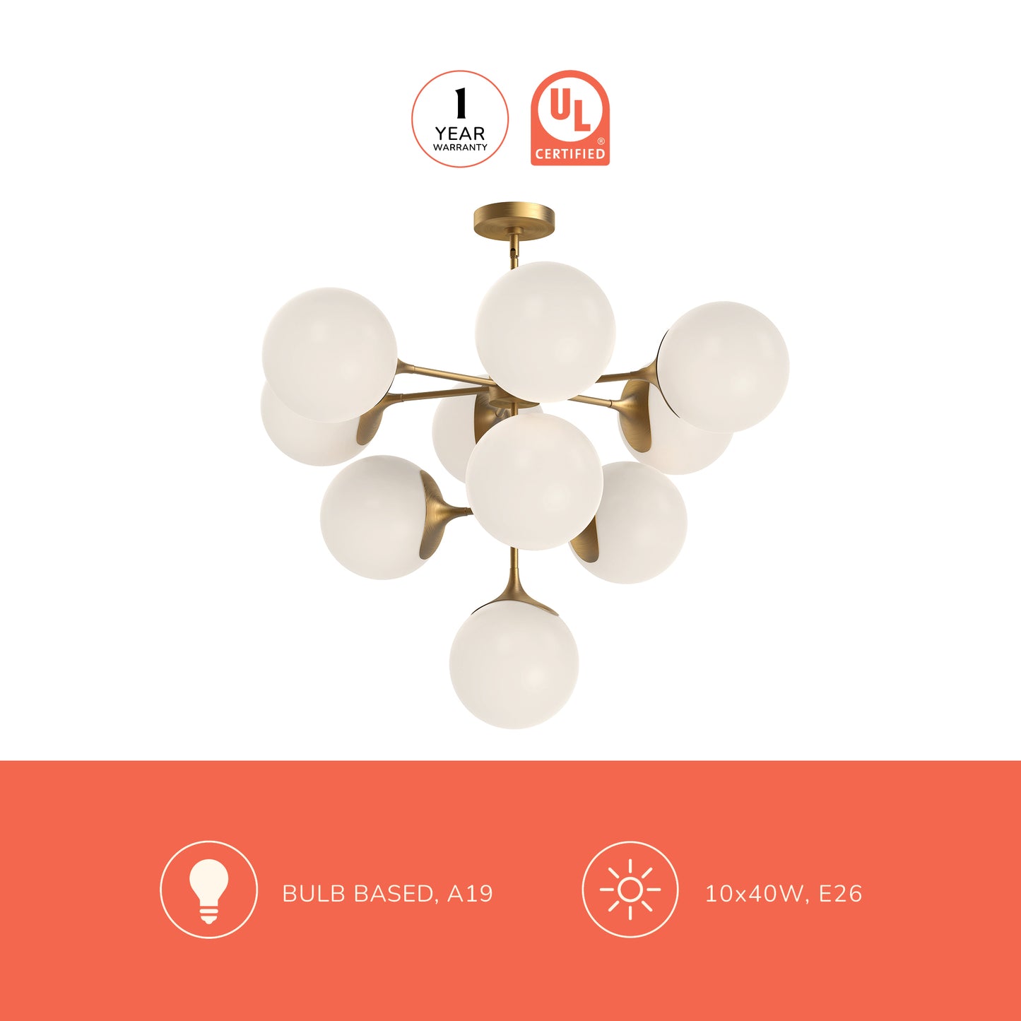 Nouveau 35-in Chandelier