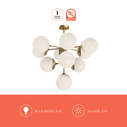 Nouveau 35-in Chandelier