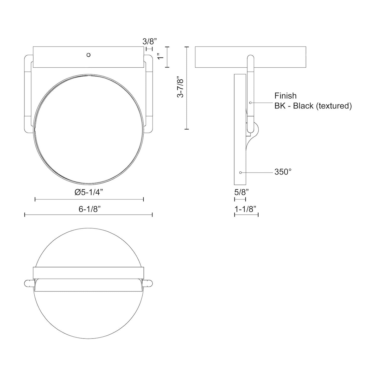 Novel 5-in Semi-Flush Mount