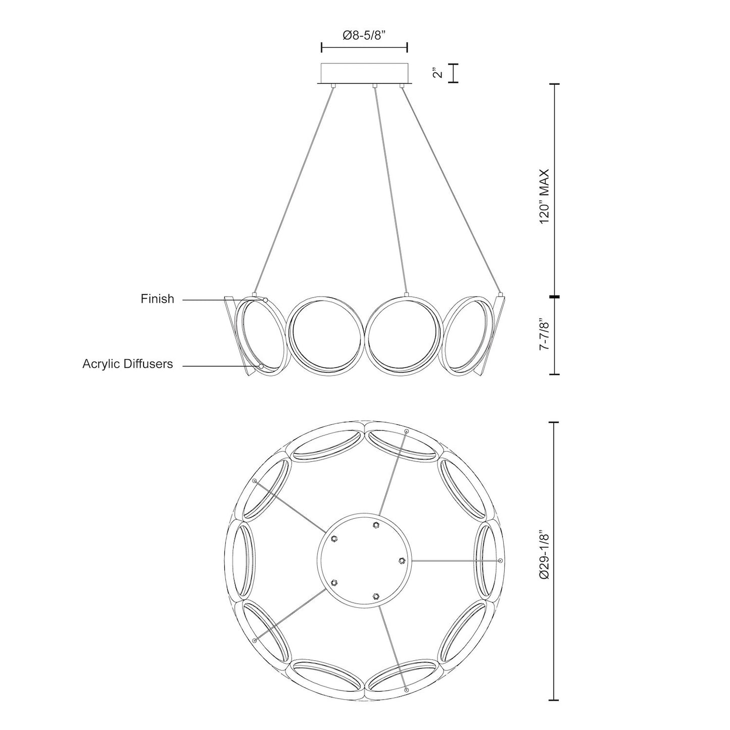 Oros 29-in Chandelier