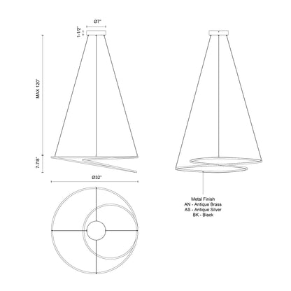 Twist 32-in Pendant