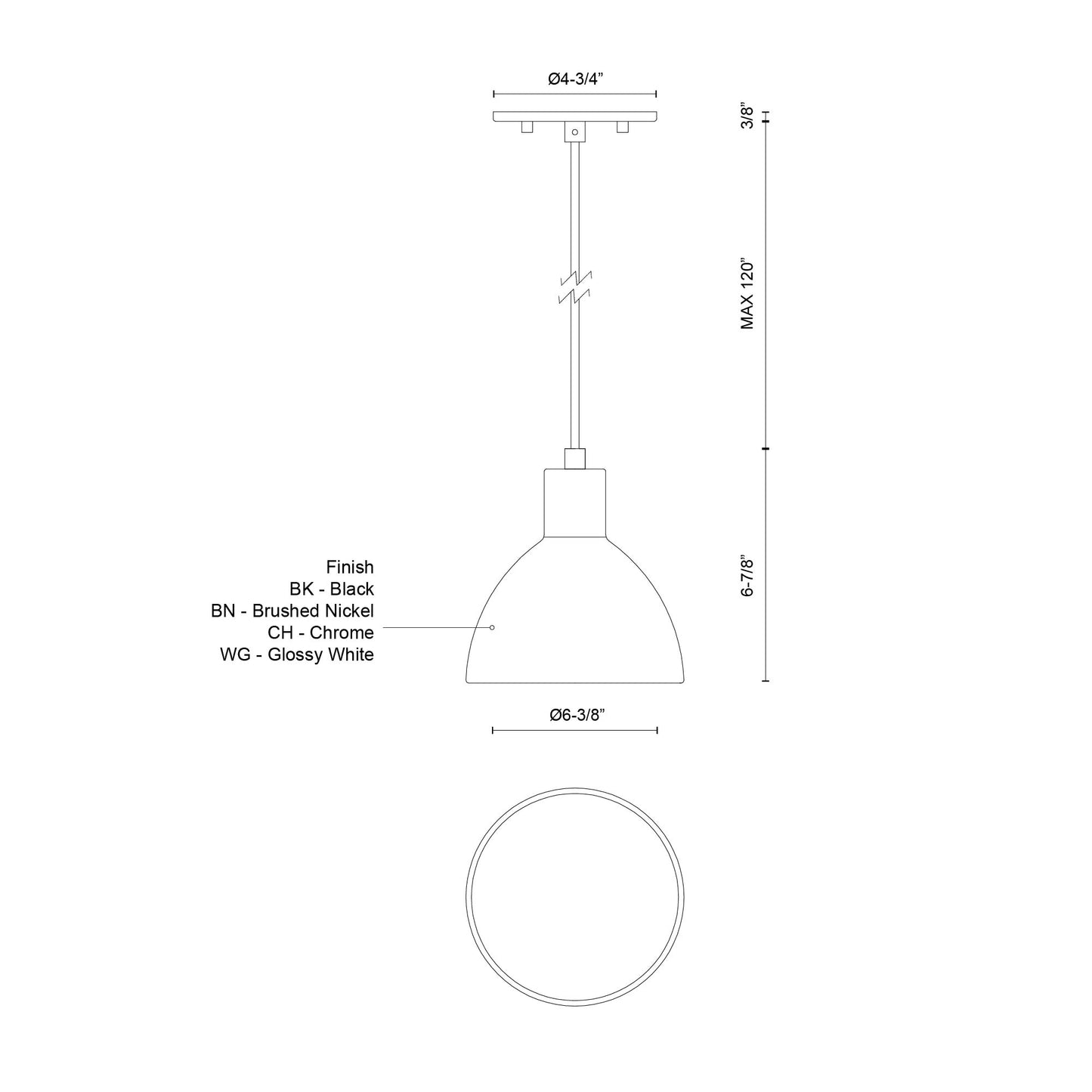 Chroma 6-in Pendant