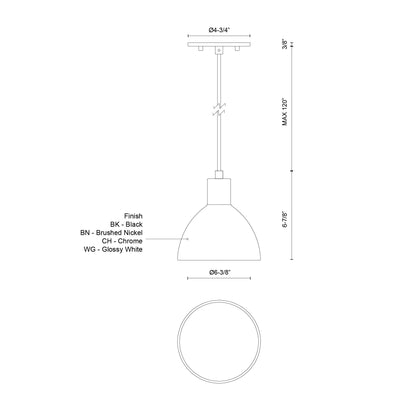 Chroma 6-in Pendant