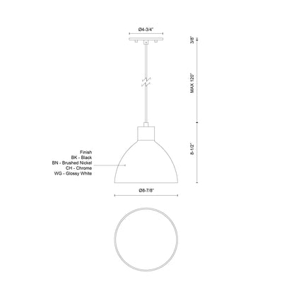 Chroma 9-in Pendant