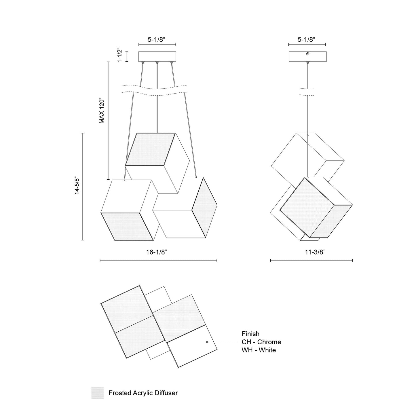 Tetra 16-in Pendant