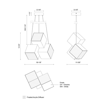 Tetra 16-in Pendant