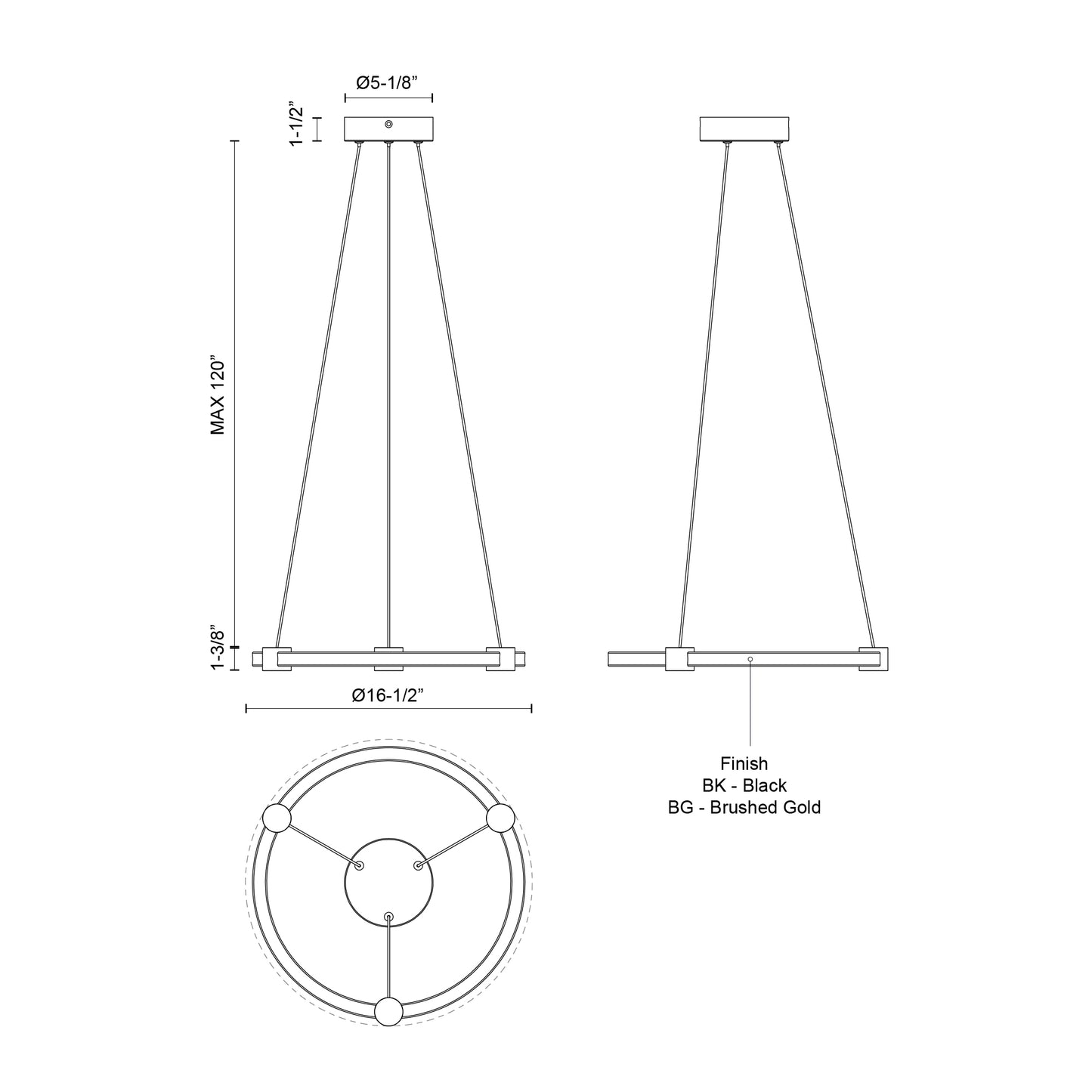 Bruni 16-in Pendant