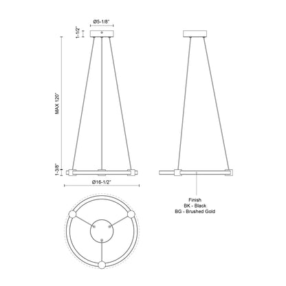 Bruni 16-in Pendant