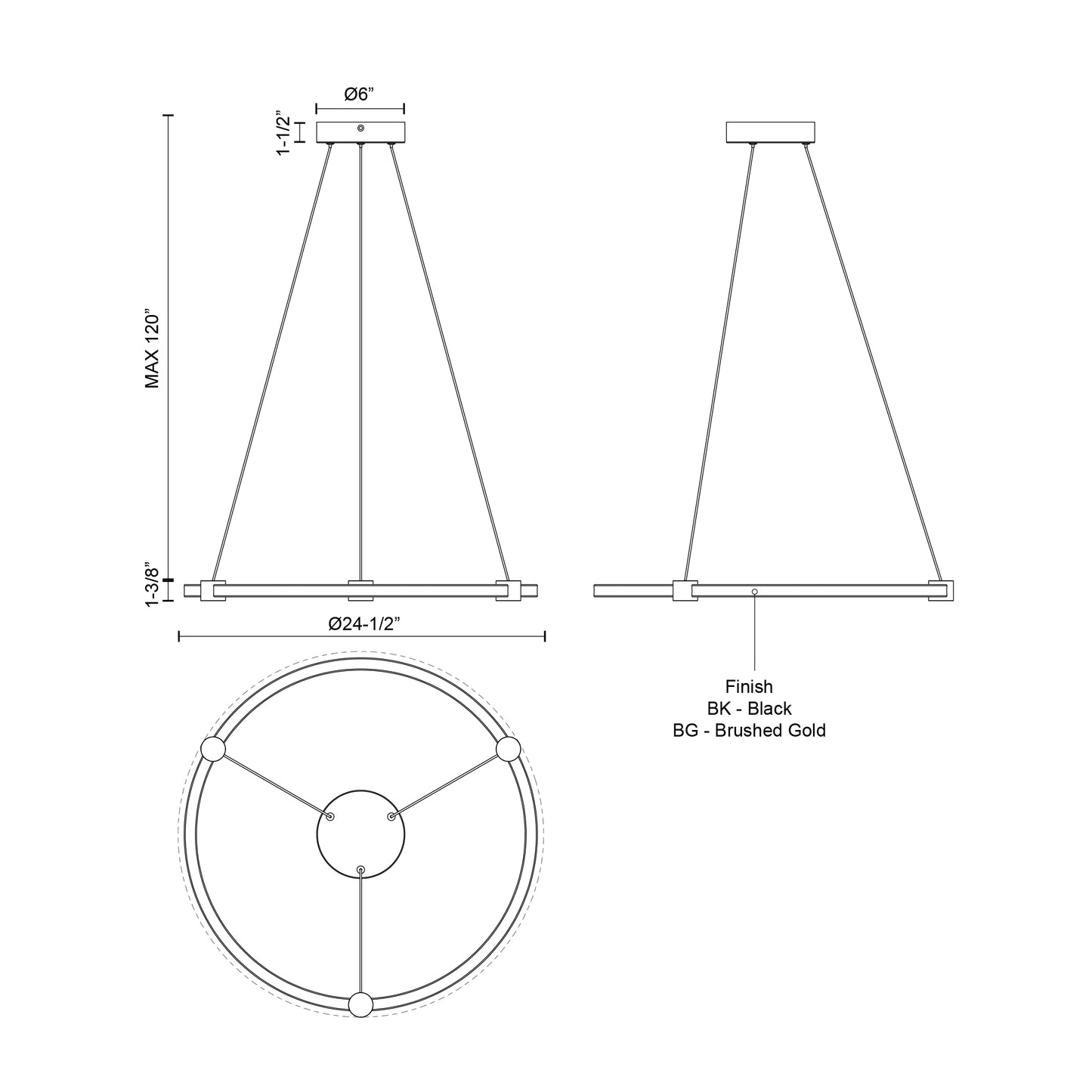 Bruni 24-in Pendant