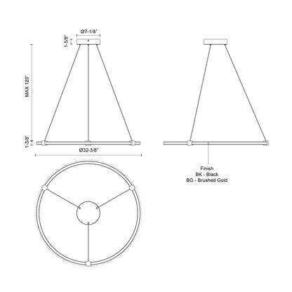 Bruni 32-in Pendant