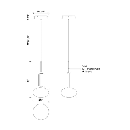 Tavira 6-in Pendant