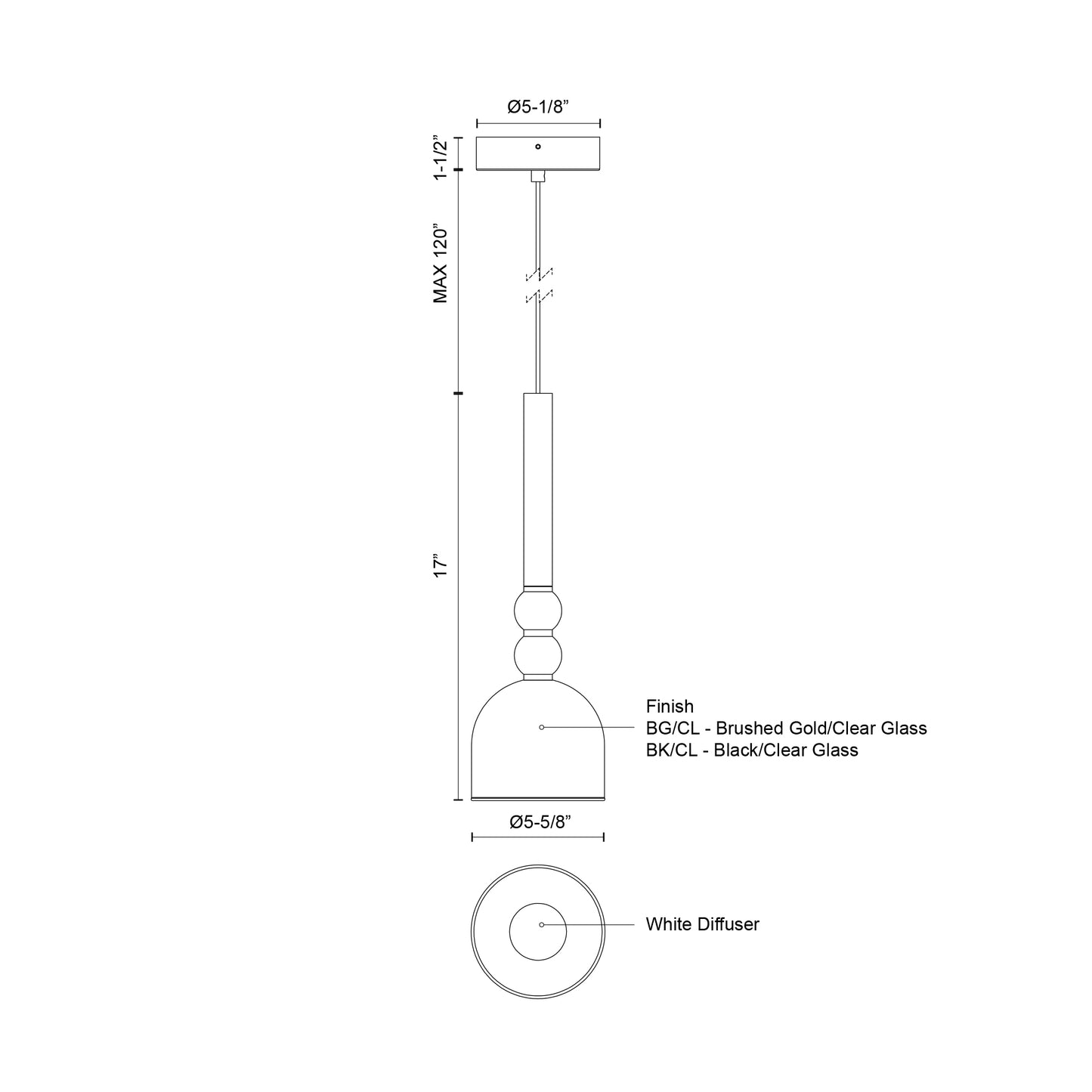 Rise 6-in Pendant