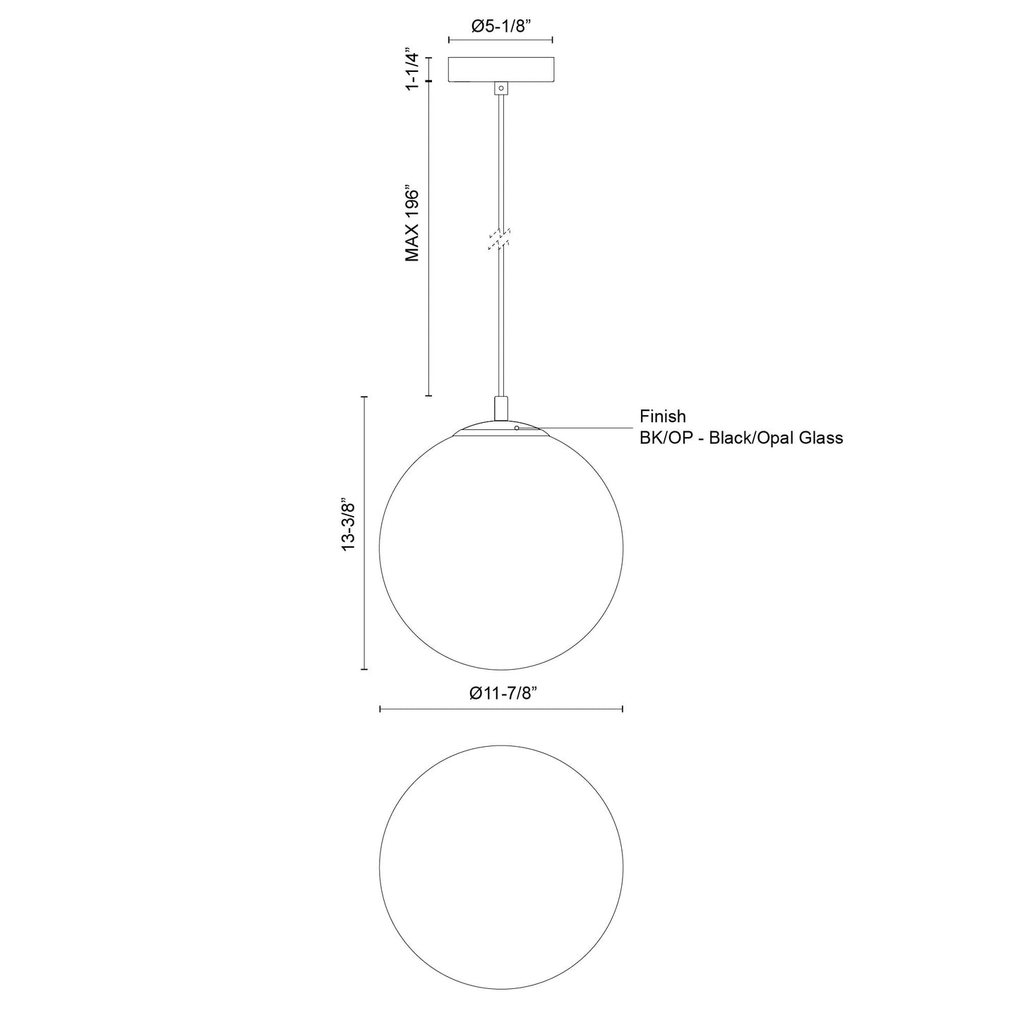 Marco 12-in (196-in Wire) (CCT) Pendant