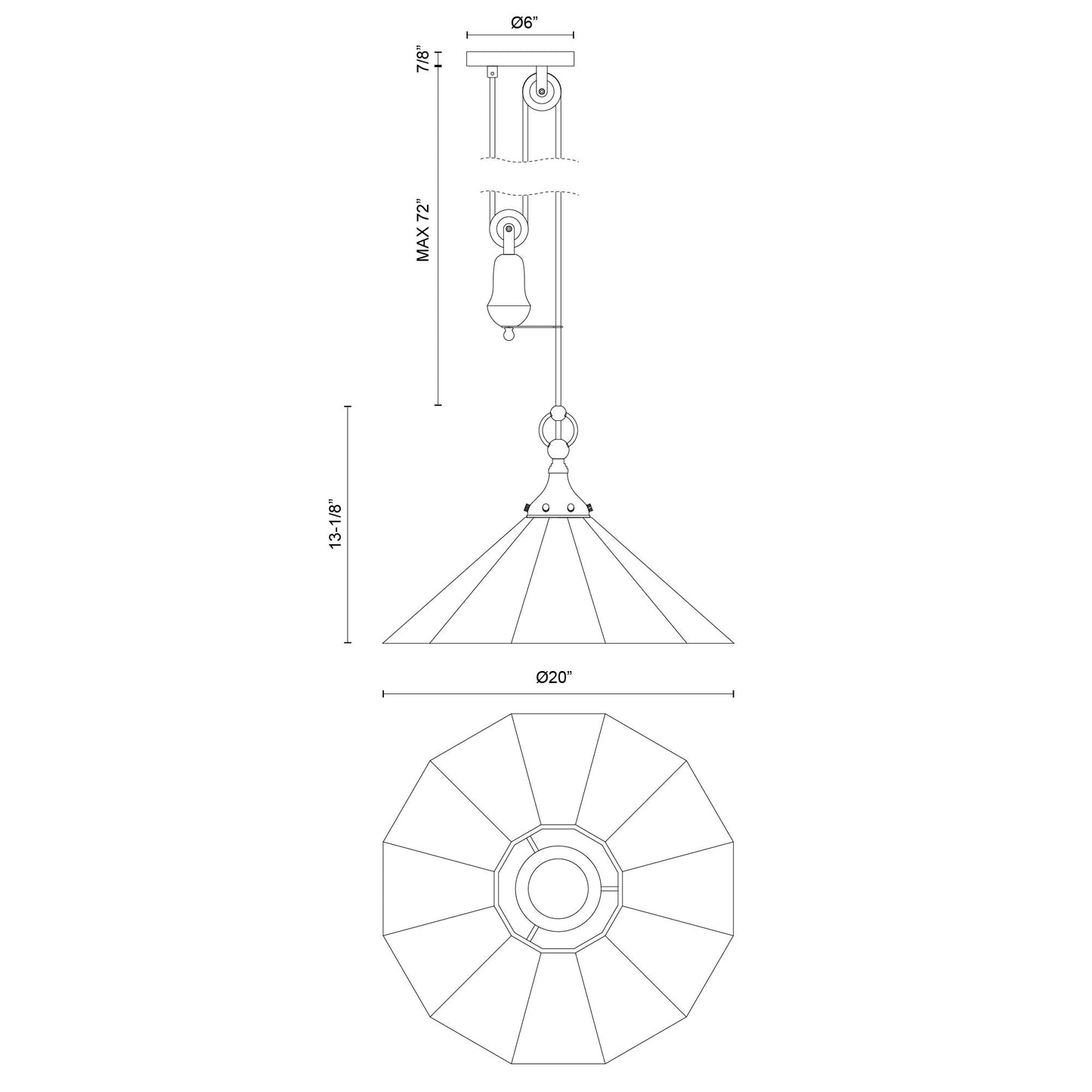 Ellen 20-in Pendant