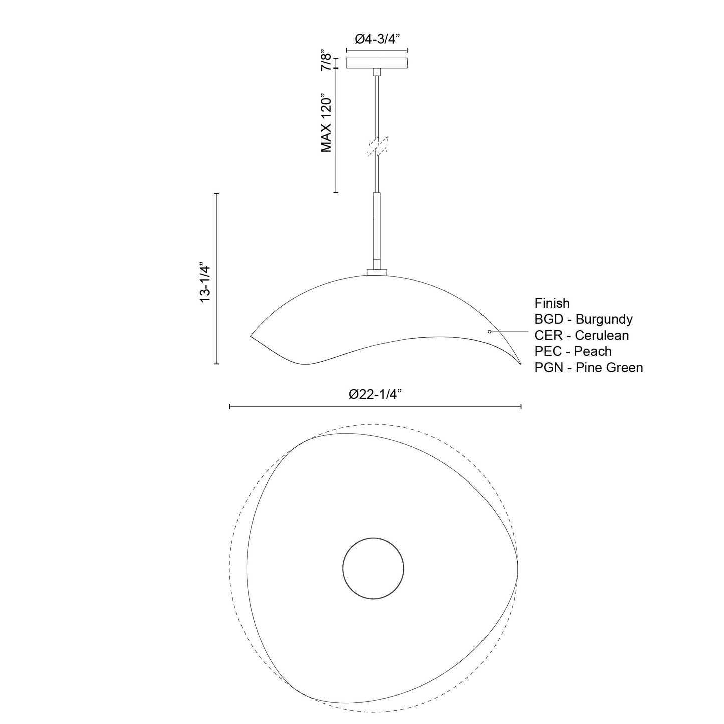 Kirby 22-in Pendant