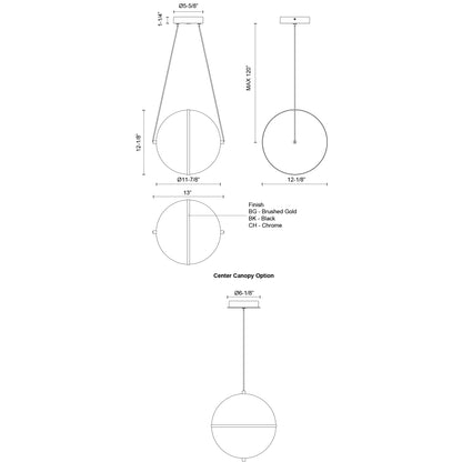 Aries 12-in Pendant